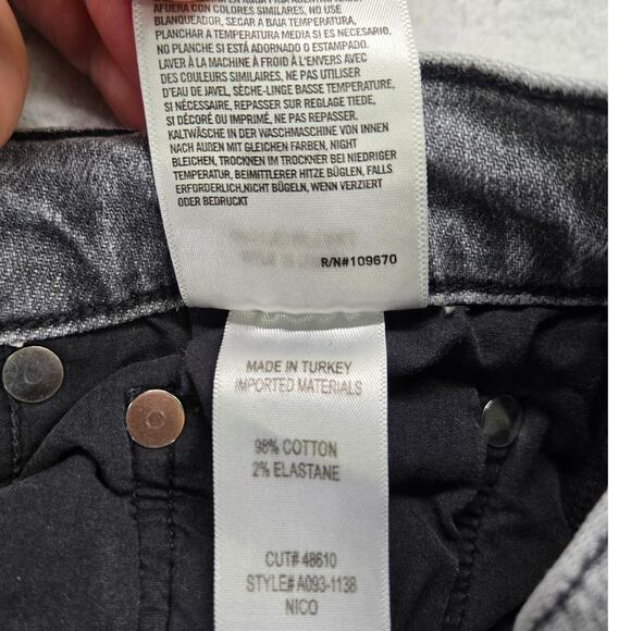 Agolde Nico High Rise Slim Jeans Womens 31 Raw Hem Ankle Button Fly Chime Gray - Picture 6 of 11